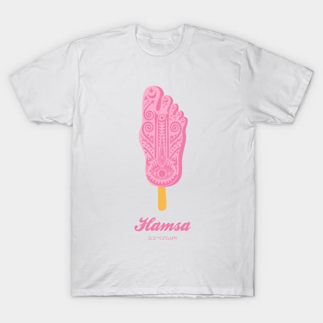 Hamsa Ice-Cream T-Shirt by Creotumundo